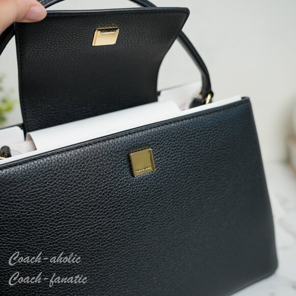 NWT Tory Burch Thea Large Bucket Bag Leather Shoulder Bag in Black - Picture 8 of 10